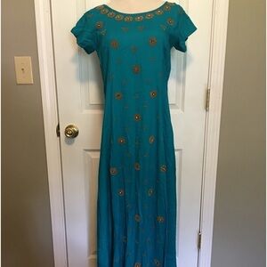 Beautiful NWOT Bohemian maxi dress (no name tag) size med with studded flowers